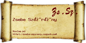Zsebe Szörény névjegykártya